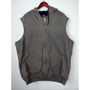 Carhartt Men’s 2xl Tall brown vintage canvas chore work barn vest